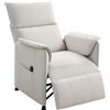 HOMCOM Poltrona Relax Elettrica Reclinabile Silenziosa, Poltrona Reclinabile Elettrica 160° per Anziani in Tessuto con Funzione Memory, Telecomando, Poggiapiedi per Soggiorno, Camera e Ufficio, Crema