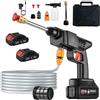 JIMACRO Idropulitrice a Batteria 21V, Idropulitrice Elettrica Portatile con Tubo Flessibile da 5 M Idropulitrice Senza Fili per Lavare e Innaffiare