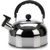 COM-FOUR® Bollitore 2 L in acciaio inox, kettle rétro con fischietto