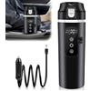 GOMETY Tazza riscaldante per auto, 500 ml, 12 V/24 V, con display LCD, 45 - 100 W, caldaia da viaggio con regolazione della temperatura, protezione anti-secca, bottiglia di cottura rapida