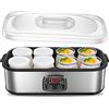 FOHERE Yogurtiera Elettrica con LCD Display, Fohere 8 Vasetti da 180 ml in Vetro, Timer 48 Ore e Controllo Costante Della Temperatura, BPA Free, Macchina Yogurt Vegano e Senza Lattosio