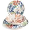 H&H, Servizio tavola Mayabay, 18 Pezzi, in stoneware, decorato, lavabile in lavastoviglie
