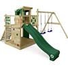 Wickey Gioco da giardino WICKEY Smart Camp con altalena e scivolo verde, struttura da esterno per bambini con sabbiera, scaletta e accessori da gioco