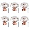 HHEETTT 6 Pezzi Pomelli In Vetro Cristallo Forma A Diamante Da 30 Mm Argentati E Pomelli In Vetro Trasparente Cassetto In Cristallo In Lega Di Zinco Maniglia Mobile Da Toeletta Per Cassettiera Vetrina Armadio