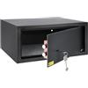 HomeSafe HV24K Cassaforte Piccola con Chiave, 20x44x38cm (HxLxP), Cassaforte da Armadio per Sicurezza Domestica, Cassetta di Sicurezza per Soldi, Gioielli, Documenti e Oggetti di Valore