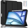 EspZanthic Custodia Cover per iPad Air 13 (M2) 2024/iPad Pro 12.9 2022/2021/2020/2018 con Portapenne, Case Tablet Sottile con Retro in Morbido TPU, Stilo