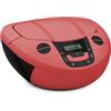 TechniSat VIOLA CD-1 - lettore CD stereo portatile con maniglia per il trasporto, boombox nera, sintonizzatore radio FM, ricezione Bluetooth, potenza di 2 x 1 W RMS, alimentazione a rete e a batteria