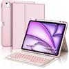 FOGARI Custodia con Tastiera per iPad Air 13 M2 2024/M3 2025 - Tastiera Magnetica Retroilluminata a 7 colori, Tastiera Italiana QWERTY Bluetooth Staccabile, Slot per Apple Pencil, Oro Rosa