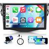 Hodozzy 4GB+64GB Android Autoradio per Toyota RAV4 2007-2011 Radio Carplay Android Auto Wireless, Hodozzy Display 9 Pollici Touch Screen Auto Stereo 2 Din GPS Navigatore WiFi Bluetooth DSP FM/RDS Retrocamera