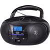 Trevi CMP 581 DAB, Stereo Portatile, Radio con Lettore CD, Mp3, Radio DAB+ / FM, Ingressi USB e AUX-IN, Display Digitale Led Dot Matrix ad Alta Leggibilità, Antenna Telescopica Orientabile, Nero