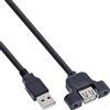 InLine Cavo USB da pannello, USB 2.0 Type A maschio a USB 2.0 Type A femmina, 0,6m, con viti