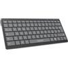 VulTech KEY-601WBT Tastiera Wireless/Bluetooth Ricaricabile 80h Tasti a Forbice Silenziosi Layout Italiano QWERTY Ultraslim, 12 Multimediali Protezione Liquidi PC/Mac/Linux Smartphone/Tablet/Console