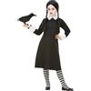 SMIFFYS Costume scolaretta gotico, Nero, con abito e parrucca Halloween