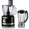 Ariete 1782 Gourmet Pro Moderna, Robot da cucina, Tritatutto 3L, Frullatore 2L, 2 velocità + Pulse, Set di lame + Disco in acciaio inox, Accessorio spremiagrumi, Nero