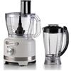 Ariete 1782 Gourmet Pro Moderna, Robot da cucina, Tritatutto 3L, Frullatore 2L, 2 velocità + Pulse, Set di lame + Disco in acciaio inox, Accessorio spremiagrumi, Bianco