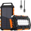 WOWMVP Powerbank Solare 26800mAh, PD15W Caricabatterie Solare Portatile USB C 3,0A Batteria Esterna 2 Uscite e 2 Ingresso Caricatore Solare con Luci LED Rapida per Smartphone, Tablet, Campeggio ecc