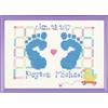 Janlynn Corp. Kit per Punto Croce numerato, Motivo: Piedi di Bambino, 17,8 x 12,7 cm, 14 Pezzi, Cotone, Blu, By The Yard