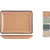 H&H Pearl Set 4 Piatti Rettangolari, Porcellana, Assortiti, 13x18cm