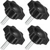 QUARKZMAN 4pz M6 x 20mm Pomelli a Stella, Manopola Serraggio a Forma Esagonale Plastica Vite Manopola Ricambio Serraggio Manuale per Sostituzione Manopola Base Ombrellone