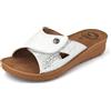 JOMIX Ciabatte Donna Estive Anatomiche Pantofole Zeppa Eleganti a Strappo Comode Casa Mare Spiaggia TD2014-2 Bianco 39