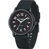 PINDOWS Orologi da polso analogici al quarzo da donna con cinturino in silicone per ragazze, signore, studentesse, facili da leggere, impermeabili. (Schwarz 2)