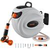 VEVOR Avvolgitubo giardino Automatico per l'Irrigazione Lunghezza Bloccabile 20m Diametro Tubo 12mm Rullo Avvolgitubo acqua Retrattile Fissaggio a