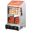 VEVOR Macchine per Hot Dog a Vapore 37L da 2 Ripiani, Controllo Temperatura 30℃~85℃, Macchina Scalda Panini Elettrico con Porte Scorrevoli in Vetro Temperato Piastra Divisoria per Hot Dog Panini