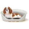 Ferplast Cuccia per Cani e Gatti Cuccia per Cani taglia media 100% plastica riciclata Lettino per Cani lavabile traspirante e antiscivolo Siesta Deluxe, 70,5 x 52 x 23,5 cm., Bianco