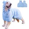Fnaobai Accappatoio per cani e gatti assorbente, ad asciugatura rapida, carino asciugamano da bagno per cani, cappotto con cappuccio, colletto regolabile e cintura addominale per piscina, spiaggia