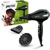 Imetec ECO SE9 1000 Asciugacapelli con Tecnologia Eco Technology 1400 W, Consumo Energetico Ridotto, 8 Combinazioni Aria/Temperatura, Diffusore per Capelli Ricci