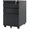 Maclean Armadio metallico sottopiano con serratura nera MC-850 su ruote