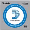 D'Addario Corda singola PL0115 in acciaio per chitarra.0115