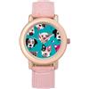MHXYZHW4 Orologio da polso da donna con volto di cane, alla moda, al quarzo, con cinturino in pelle, facile da leggere, elegante orologio da polso