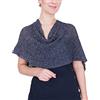 Mimosa Donna Poncho Piccolo a Manica Pipistrello a Rete in Pizzo Lavorato all'Uncinetto (Taglia Unica, Navy Silver)