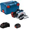 Bosch Professional Sega circolare a batteria GKS 18 V 57-2, lama da 165 mm, profondità di taglio 57 mm, 2 batterie ProCORE 5,5 Ah, caricatore GAL 1880 CV, in L-BOXX