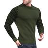 compulsoryking Felpa da uomo con stampa a reticolo a nido d'ape a maniche lunghe vestibilità ampia top classica tinta unita, Verde militare, Large