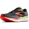 BROOKS Ghost 16, Sneaker Uomo, Nero/Rosso Mandarino/Verde, 44.5 EU