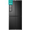 Hisense MQ79452FE Frigorifero Americano Quattro Porte, Total No Frost, Grande capacità 454 Litri, Nero, Illuminazione Sof LED, Dimensioni cm 70,6 P x 79,4 L x 181,7 H