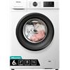 Hisense WFVC6010E - Lavatrice a Carica Frontale 6 Kg, 1000 rpm, 15 Programmi, Display LED, Programma Rapido, Partenza Ritardata, Child Lock