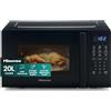 Hisense H20MOBS4HG Forno Microonde con controllo Elettronico, Capacità 20 L, Potenza 700 Watt, Funzione Grill 800 W, Display Led Comandi Touch, Colore Nero