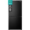 Hisense RQ5P470SAFE, Frigorifero Americano Quattro Porte, Classe E, Black Inox, Total No Frost, WiFi, Metal cooling, Zona convertibile, 483 litri, Controllo elettronico touch
