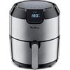 Moulinex Easy Fry Deluxe, Friggitrice ad Aria per Preparazioni Sane, Acciaio Inox, Raffreddamento ad Aria Calda, 4.2L Design Compatto, Regolazione della Temperatura, Timer, 8 Programmi, EZ401D10