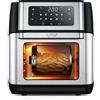 Innsky Friggitrice ad Aria 10 Litri, 10 in 1 Forno ad Aria Calda con LED Touch Screen, Friggitrice Senza Olio da 1500W, Friggere, Griglia, Forno, Arrostir, 6 Accessori e Ricettario - Acciaio Inox