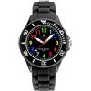 Alienwork Kids Orologio di Apprendimento Bambini Ragazzi Ragazze Nero Bracciale in Silicone Multicolore bambini Impermeabile 5 ATM Tempo di Apprendimento