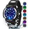 Juboos Nuovi Orologi per Bambini a 7 Colori,Orologio Analogico al Quarzo per Bambini per Ragazzi e Ragazze,Orologi Impermeabili per Insegnare il Tempo,Cinturino Morbido per Orologi 5-16