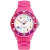Alienwork Kids Orologio di Apprendimento Bambini Ragazze Rosa Bracciale in Silicone Multicolore bambini Impermeabile 5 ATM Tempo di Apprendimento