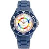 Alienwork Kids Orologio di Apprendimento Bambini Ragazzi Ragazze Blu Marino Bracciale in Silicone Multicolore bambini Impermeabile 5 ATM Tempo di Apprendimento
