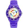 Alienwork Kids Orologio di Apprendimento Bambini Ragazze Viola Bracciale in Silicone Multicolore bambini Impermeabile 5 ATM Tempo di Apprendimento