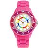 Alienwork Kids Orologio di Apprendimento Bambini Ragazze Rosa Bracciale in Silicone Multicolore bambini Impermeabile 5 ATM Tempo di Apprendimento