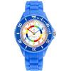 Alienwork Kids Orologio di Apprendimento Bambini Ragazzi Ragazze Blu Bracciale in Silicone Multicolore bambini Impermeabile 5 ATM Tempo di Apprendimento